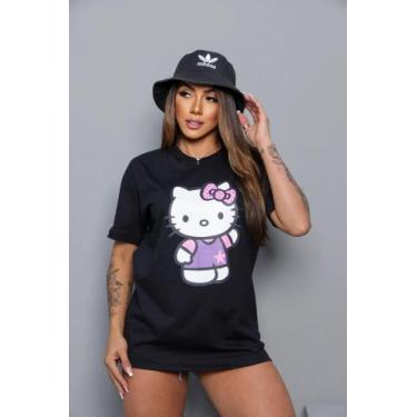 Imagem de Max T-shirt Feminina Hello Kitty Camisetão Algodão - Ab Tshirteria, Pr