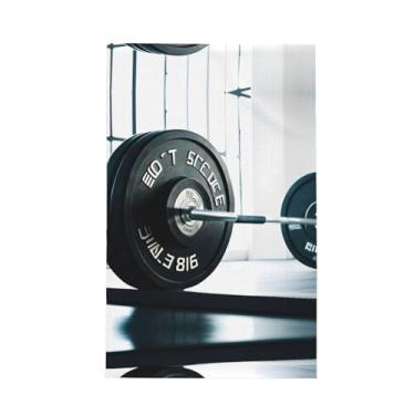 Imagem de XLLingL Toalhas de cozinha de waffle com estampa esportiva de halterofilismo, panos de prato de microfibra, para decoração e limpeza de cozinha - 1 peça