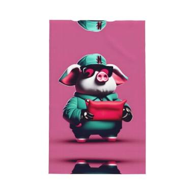 Imagem de XLLingL Toalhas de cozinha de waffle com estampa Piggy, panos de prato de microfibra, para decoração e limpeza de cozinha - 1 peça