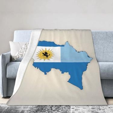 Imagem de Cobertor grande ultra macio com estampa da bandeira do Uruguai Map01, perfeito para cama, sofá e viagens, manta de flanela aconchegante e quente
