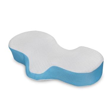 Imagem de Travesseiro de Espuma Memória Ergonômico Cervical Ortopédico para Cama Aliviar Dor no Pescoço e Ombro Suporte Ajustável Todas as Posições Sono Respirá