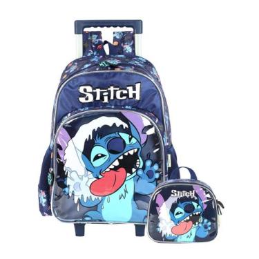 Imagem de Kit Lilo Stitch Mochila Rodas + Lancheira Térmica Menino - Luxcel, azu