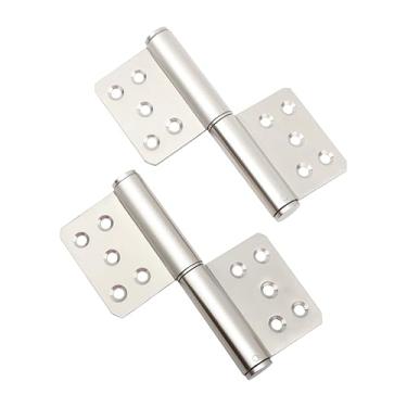 Imagem de LEEGAWU 2 peças Dobradiças Dobráveis Resistentes de 12 cm, Dobradiças Conectoras, Conectores de Dobradiça de Aço Inoxidável para Portas de Madeira, Janelas, Armários, Portas de Jardim, Conjunto de