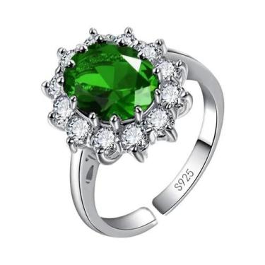 Imagem de Anel De Noivado E Casamento Feminino Em Prata Esterlina 925 Clássico O