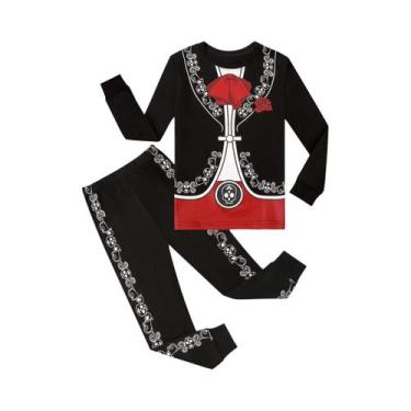 Imagem de Fantasia De Esqueleto Para Crianças, Pijamas De Halloween Com Caveira 