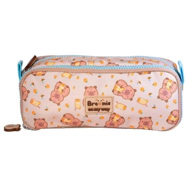 Imagem de Estojo Escolar Duplo Menina Bolsinha Porta Lapis Capivara-Feminino