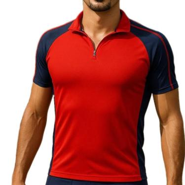Imagem de Camiseta Ciclismo Masculina Dry DeA Collection UV30+ com Zíper Curto e Bolsos Traseiros-Masculino