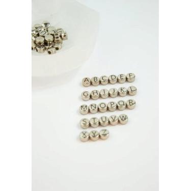 Imagem de Pingente Letra Passante Níquel Branco - 01 Unidade - Bijuteria Fina - 