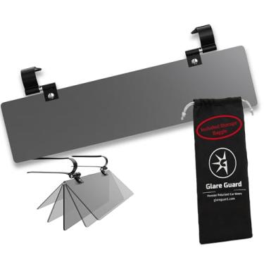 Imagem de Extensor de viseira solar polarizada de grau profissional Glare Guard – bloqueador de brilho solar antirreflexo para para-brisas de carro, extensão de viseira colorida UV400 ajustável para carros