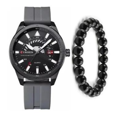 Imagem de Relógio Analógico Masculino Curren Luxo Esportivo + Pulseira-Masculino