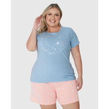 Imagem de Pijama Feminino Manga Curta Algodão Malwee Plus Ref. 122423-Feminino