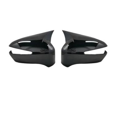 Imagem de Retrovisor do carro espelho lateral capa asa adesivo porta vista traseira caso guarnição de fibra de carbono olhar preto Compatível com honda civic 8th 2005-2011(Black One Pair)