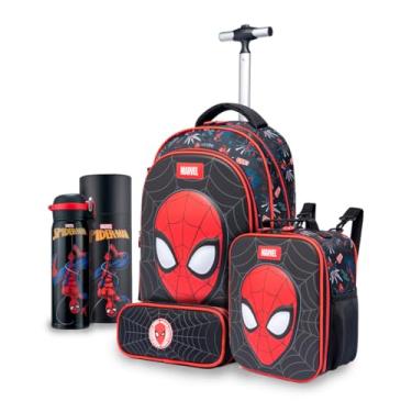 Imagem de Kit Mochila Rodinha Lancheira Estojo Homem Aranha