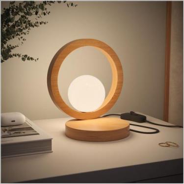 Imagem de Luminária Arc Wood De Mesa Com Globo de Vidro 18cm X 16cm Ofertamo Mad