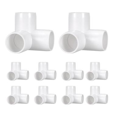 Imagem de DTGN 10 peças de encaixe de PVC de cotovelo de 3/10.2 cm, encaixe de tubo de PVC de grau de mobiliário SCH40, conector de cotovelo de canto DIY para móveis de construção, conexão de estrutura de