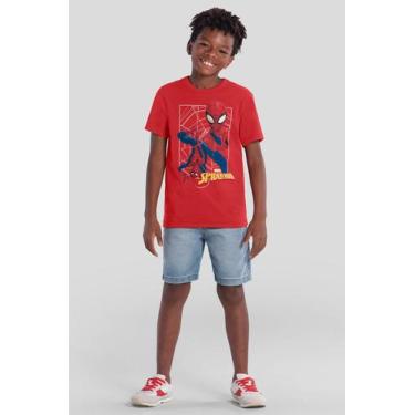 Imagem de Camiseta infantil menino do Homem-Aranha Brandili, 10, Vermelho