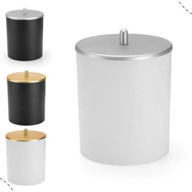 Imagem de Lixeira Decorativa 5 Litros com Tampa Cromada  Ideal para Cozinha, Ban