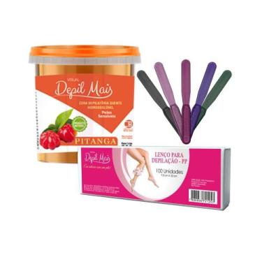 Imagem de Kit Cera Depilatória Quente Natural Visual Depil Mais 600g Hidrossolúv
