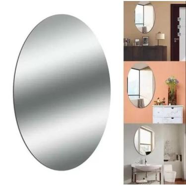 Imagem de Espelho autoadesivo flexivel oval decorativo 30x20cm - YINS