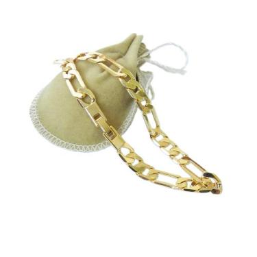 Imagem de Pulseira Masculina 23cm 7mm Largura Folheada Ouro 18k PL278 - WNBIJOUT