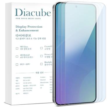 Imagem de DIACUBE [Pacote com 3] Protetor de tela anti-luz azul com filme PET revestido de vidro 8H para Samsung Galaxy S23 Plus [suporte ultrassônico de impressão digital 0,1S] [inquebrável] [fácil instalação