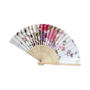 Imagem de Leque De Seda Vintage Estilo Chinês E Japonês Com Padrão Floral Para D