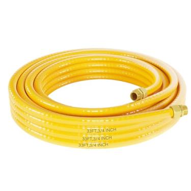Imagem de Linha flexível de gás natural de 33FT CSST de 3/10.2 cm, mangueira de gás de aço inoxidável corrugado, tubo de mangueira de propano kit de tubo de tubulação de 9,5 cm com 2 acessórios machos