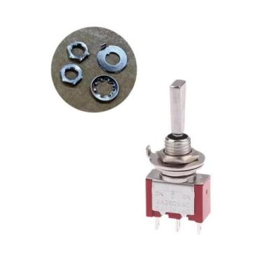 Imagem de Chave Seletora De 3 Pinos 3/2 Posições Com Trava on off on DPDT SPST D