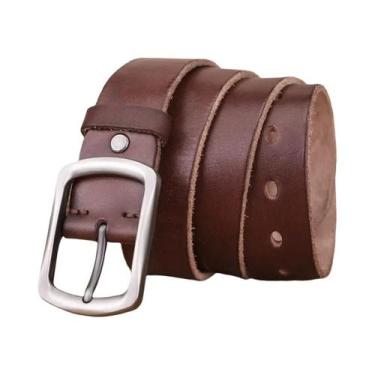 Imagem de Cinto Masculino De Couro Legítimo Natural Com Fivela De Metal Resisten