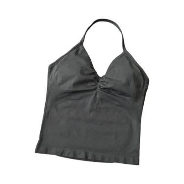 Imagem de Top De Ginástica Feminino Longline Com Alças E Costas Abertas, Top De 