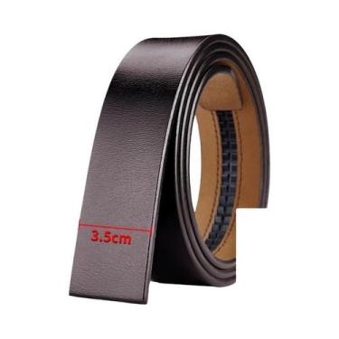 Imagem de Cinto Masculino De Couro Genuíno Com Fivela Automática Preto Marrom Al