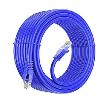 Imagem de Cabo de Rede Ethernet Lan Rj45 Cat 5E Utp Azul - 20 Metros