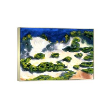 Imagem de Impressão em tela de paisagem pronta para pendurar - pintura de arte de parede famosa - dunas - decoração moderna para casa imagem moldura prateada 70 x 100 cm 27 x 39 pol