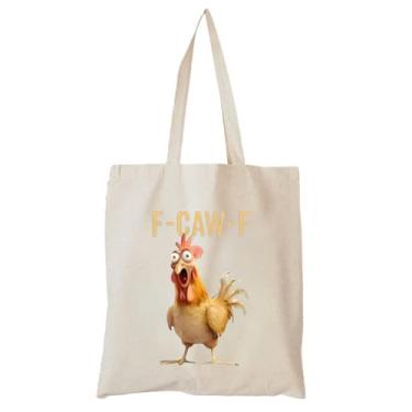 Imagem de Bolsa de lona de frango | Bolsa de mão para pintinhos - Bolsa de viagem | para viagem, praia, trabalho, faculdade, dormitório, academia, compras, supermercado, enfermeira, homens, professores