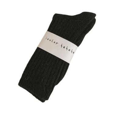 Imagem de Meias De Lã De Cashmere Para Mulheres, Grossas E Quentes, Em Cores Sól