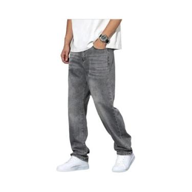 Imagem de Calças Jeans Skinny Cinza Para Homens, Uso Diário, Todas as Estações, 