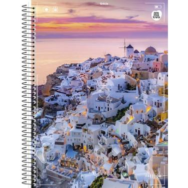 Imagem de Caderno Universitário Animativa, 20 matérias, Capa dura, 400 folhas, Freedom, Pacote com 2