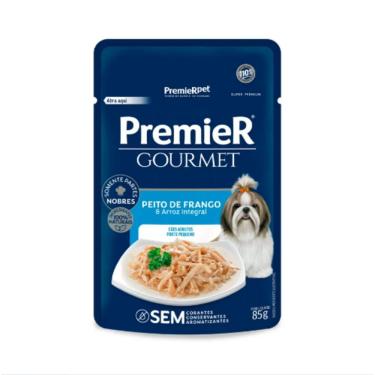 Imagem de Ração Gourmet Cães Adultos Frango e Arroz Integral 85g Premier