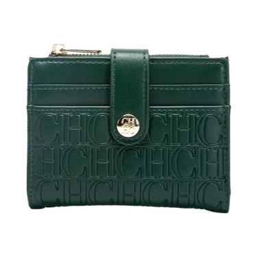 Imagem de Carteira feminina simples vinho tinto zero carteira bolsa para cartão 