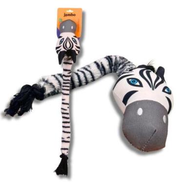 Imagem de Brinquedo Mordedor Corda 65cm Tug Canvas Zebra Cães Pet - Jambo Pet
