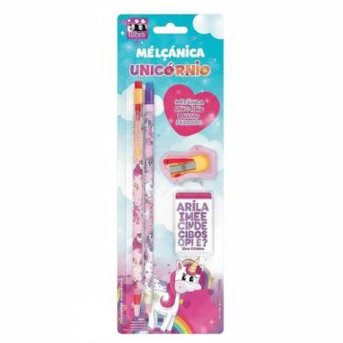 Imagem de Kit Escolar Unicórnio com 4 Peças Blister - LEONORA
