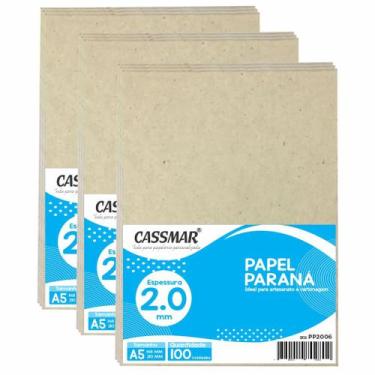 Imagem de Papel Paraná para Cartonagem A5 2,0mm 148x210mm 100 un - Cassmar