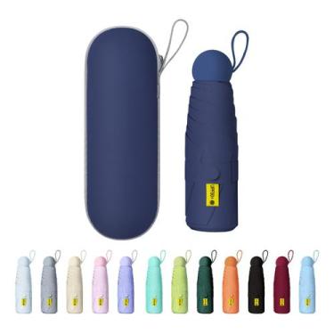Imagem de Guarda Chuva Compacto De Bolso Com Proteção UV Marinho - Petrin