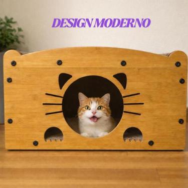 Imagem de Arranhador Casinha Toca Gato MDF e Papelão Prensado Antiestresse Ansie