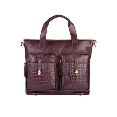 Imagem de Bolsa para notebook de couro croco Jaque-Feminino