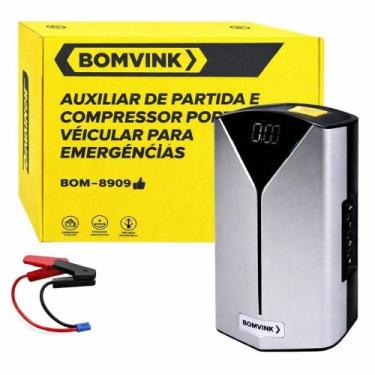 Imagem de Auxiliar De Partida E Compressor Portátil Bomvink 8909 4 em 1 - Power 