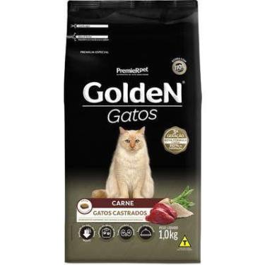 Imagem de Ração Seca Golden para gatos adultos castrados sabor carne 1kg.