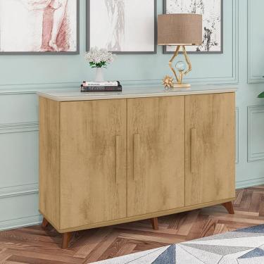 Imagem de Balcao Aparador 3 Portas Alasca Cinamomo/off White