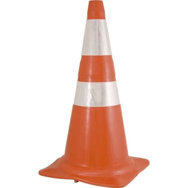 Imagem de Cone De Sinalização Com 75 Cm, Branco E Laranja, Padrão Abnt Plastcor Ostenvonder