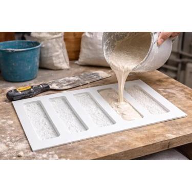 Imagem de Kit 4 Moldes Placa 3D Tijolo Aparente 47x24cm Para Gesso e Cimento - T